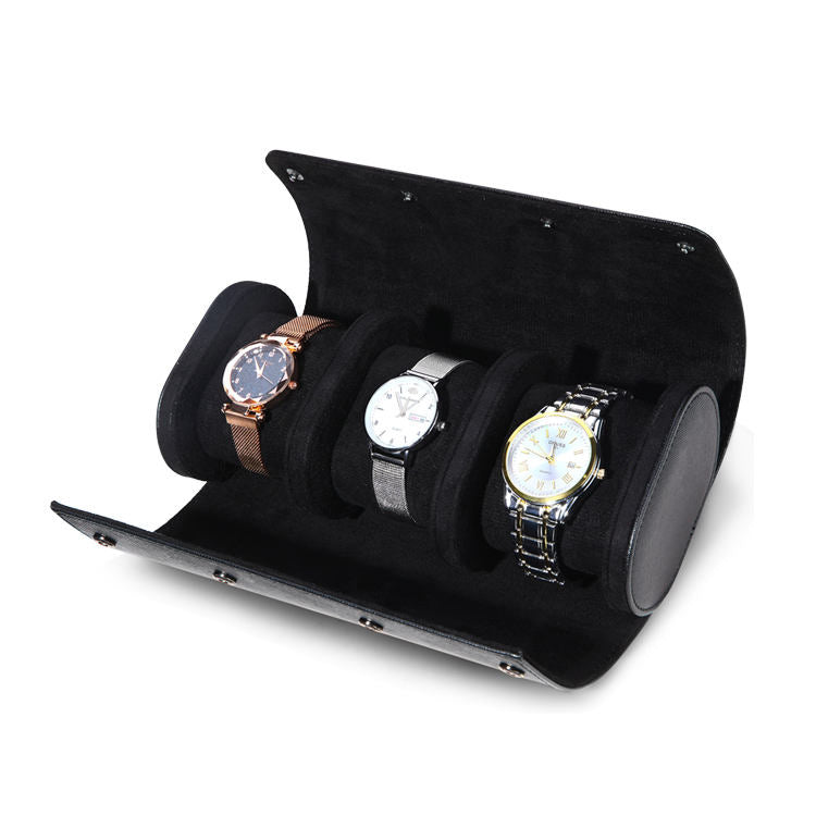 Premium Black Leather Watch Case