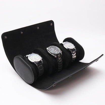 Premium Black Leather Watch Case