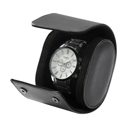 Premium Black Leather Watch Case