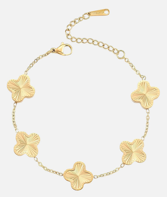 18K Gold Plated Clover Bracelet